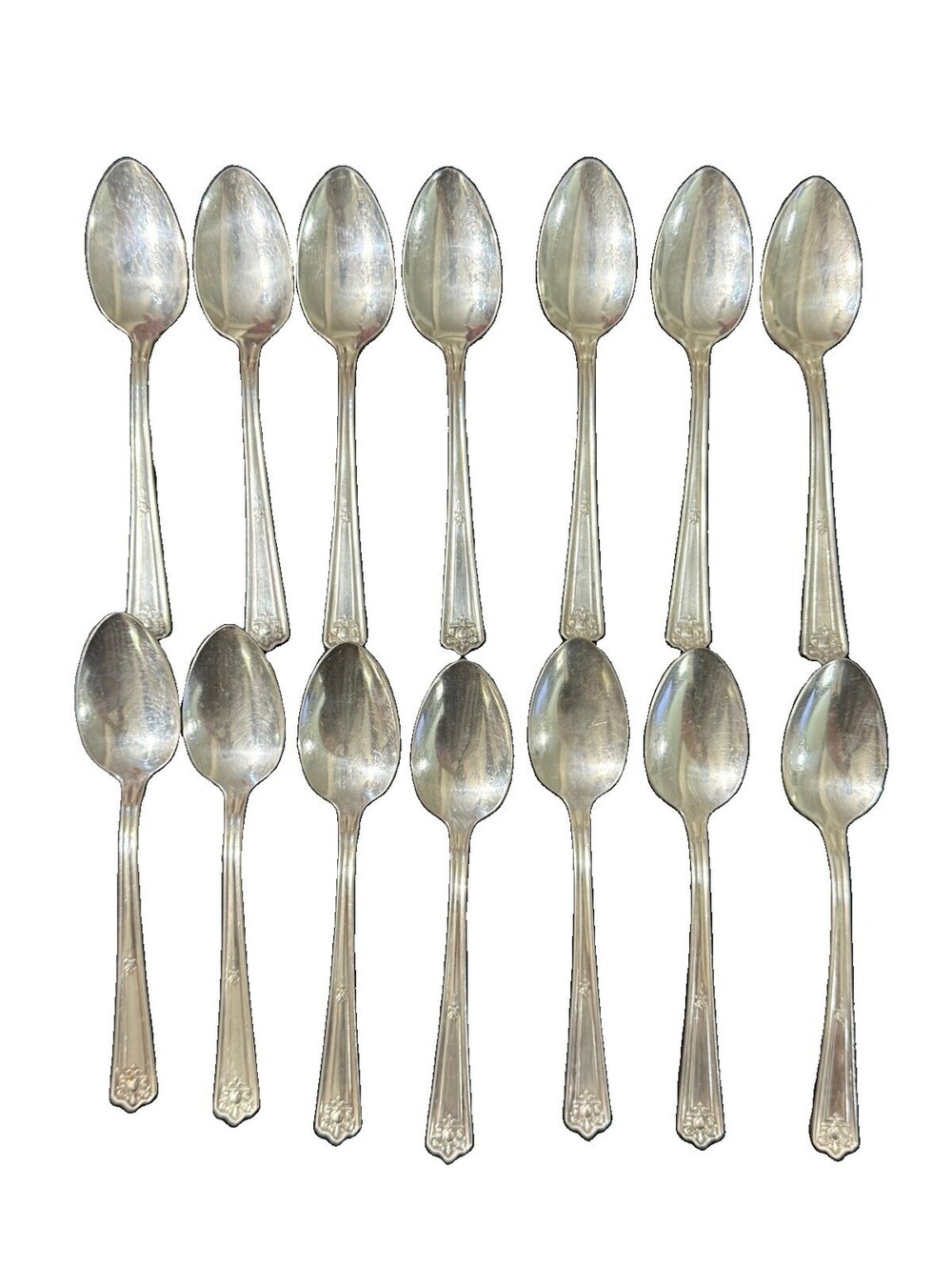 Lot of 14 International Silver Majestic 1928 6in Silverplate Teaspoons Flatware